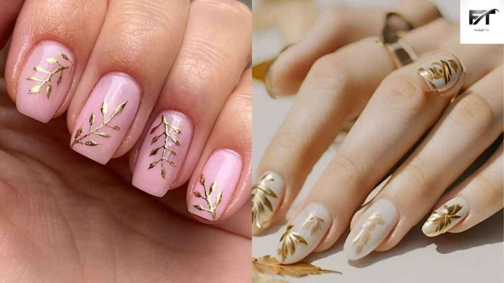 10 Stunning Flower Nail Designs for Spring and Beyond - Gold Leaf