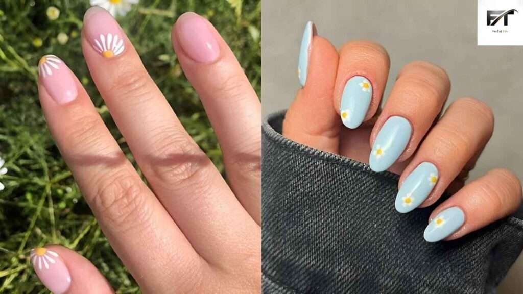 10 Stunning Flower Nail Designs for Spring and Beyond - Daisy Half Moons